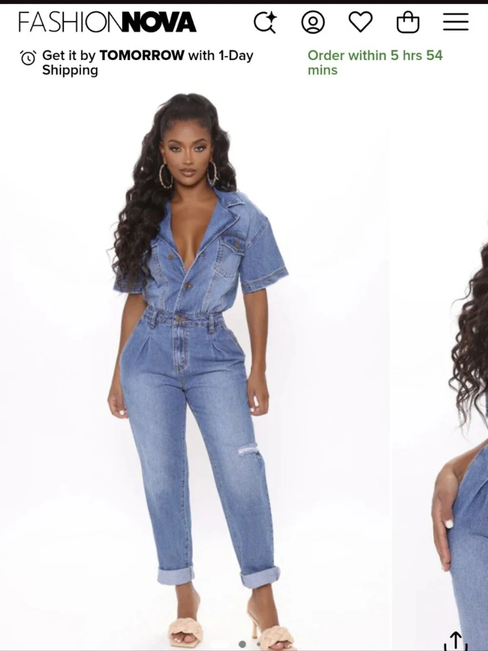 Fashion Nova Downtown Vibes Denim Jumpsuit